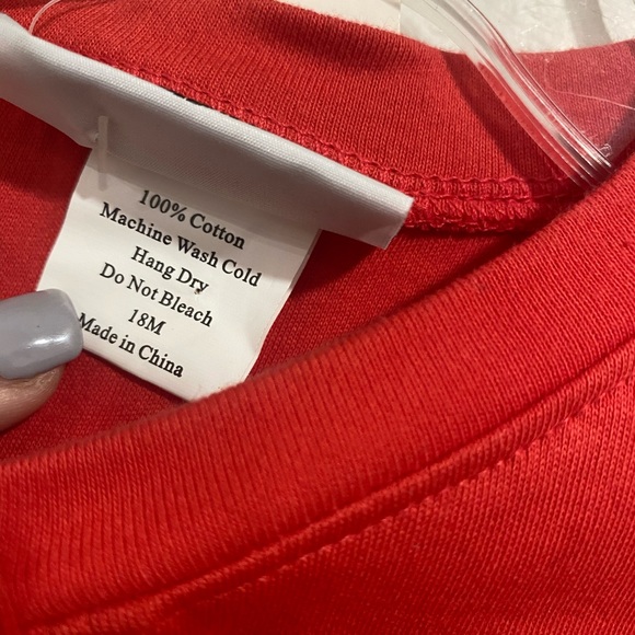 NWT 18 M Red Longall Romper - Picture 2 of 4